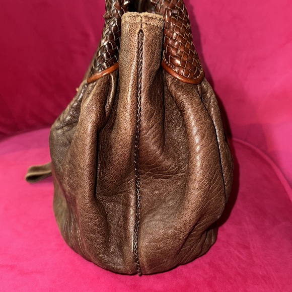 Fendi brown leather spy bag shoulder satchel hobo purse zucca liner - Picture 5 of 16